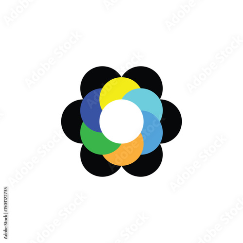 Flower icon logo design. simple flat vector illustration.Abstract flower icon vector illustration.