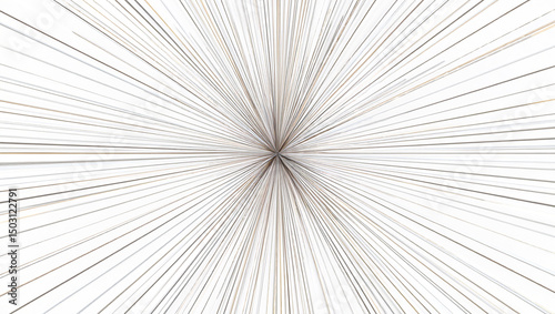 Abstract radial design of numerous thin lines converging towards a central focal point