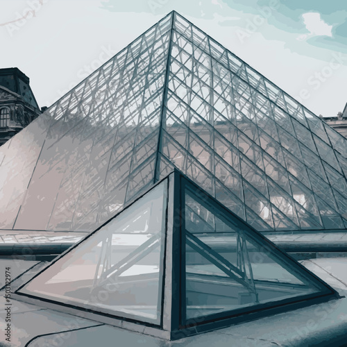 "The Louvre Pyramid – A Fusion of Modern and Classical Architecture".