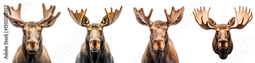 Majestic Moose Portraits Displaying Unique Features and Stunning Antlers in Detail