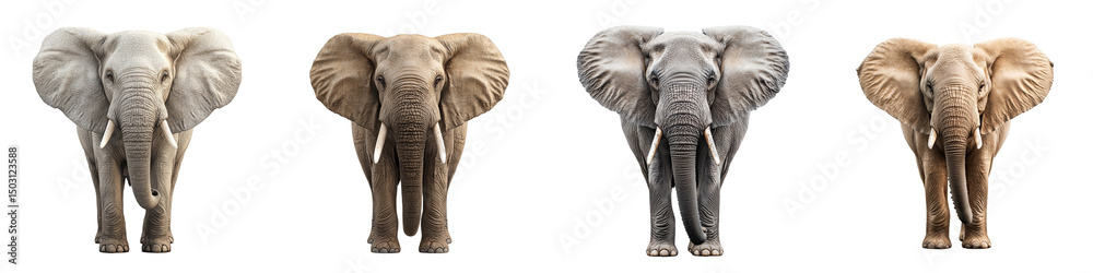Obraz premium Powerful Elephant Renderings in Multiple Color Variations and Styles for Creative Projects