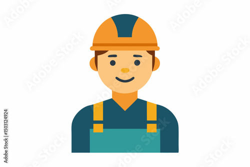 cartoon builder with a helmet
