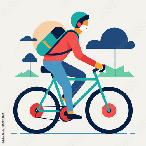 man riding bicycle