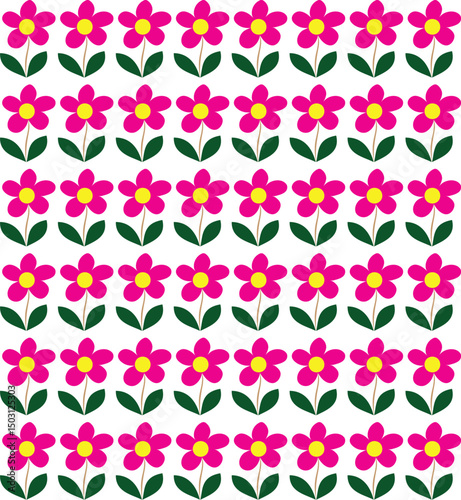seamless pattern with pink flowers