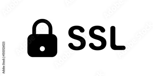 SSL lock icon representing secure internet connection, encryption, and online security