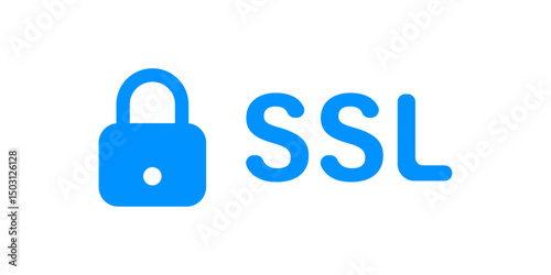 SSL lock icon representing secure internet connection, encryption, and online security