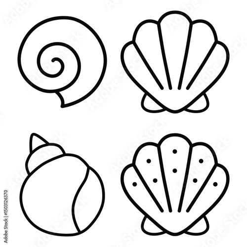 Set shells vector image on