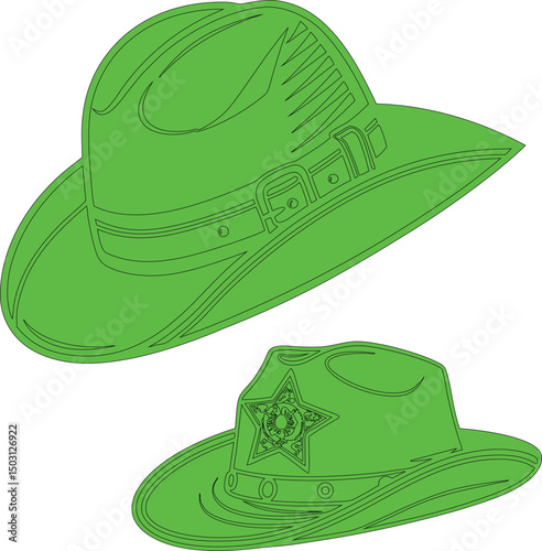 Green Cowboy Hats Clipart