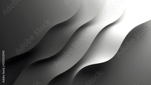 Abstract gray waves of paper creating a modern and minimalist background design