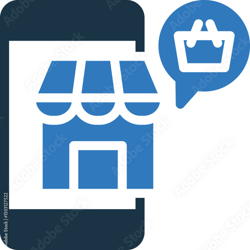 Online Store mixed color icon