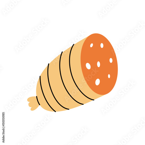 Sausage. Fresh raw sausages. Vector illustration.