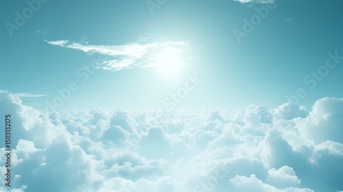 Serene Cloudscape Above A Bright Sunny Sky