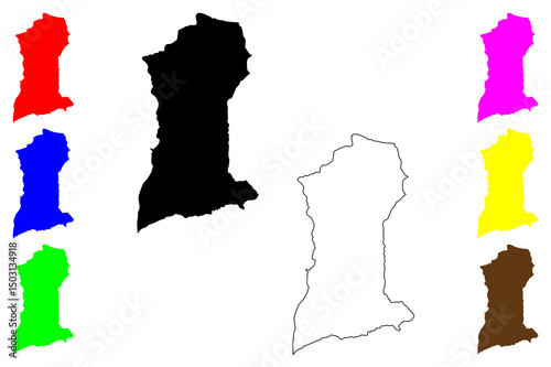 Batu city (Republic of Indonesia, Region Java) map vector illustration, scribble sketch Batu map