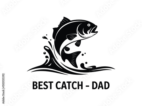 Dad’s Best Catch Silhouette for T-shirts and Father’s Day Gifts
