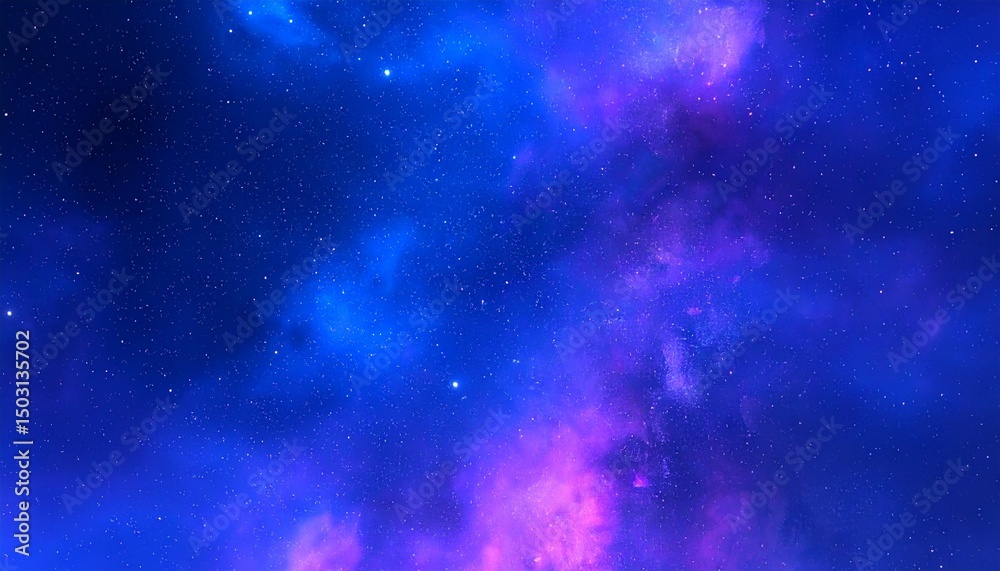 Fototapeta premium Cosmic nebula with blue and Purple hues, stars, and gas clouds