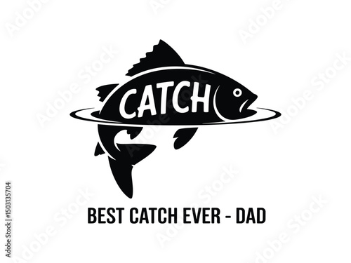 Dad’s Best Catch Silhouette for T-shirts and Father’s Day Gifts
