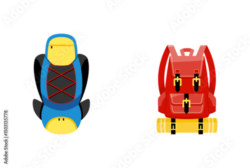 School backpacks set Colorful bags for primary school students