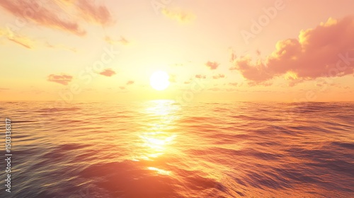 Aesthetic ocean view at golden hour with warm tones