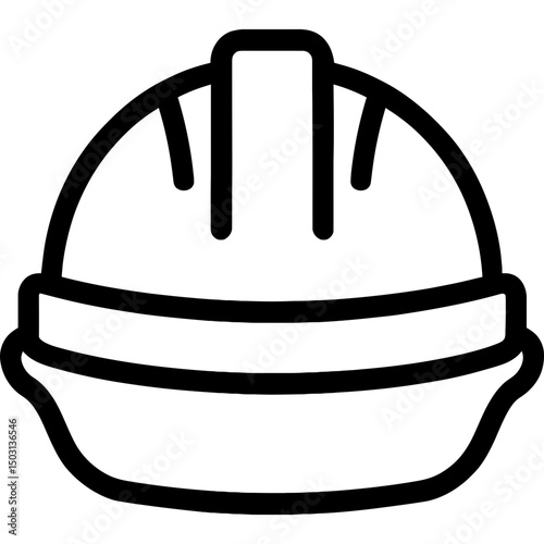Minimalist construction helmet icon design