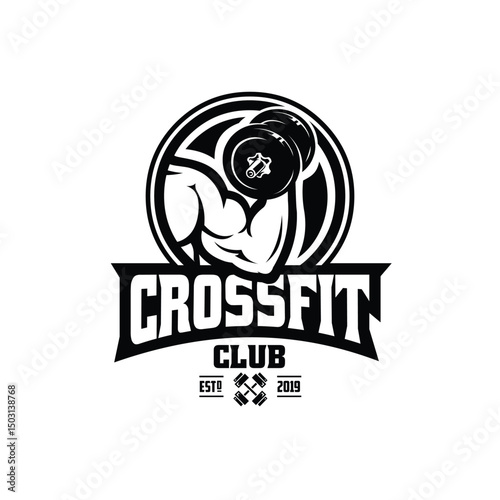 Crossfit Gym Fitness Club Logo Vector Isolated