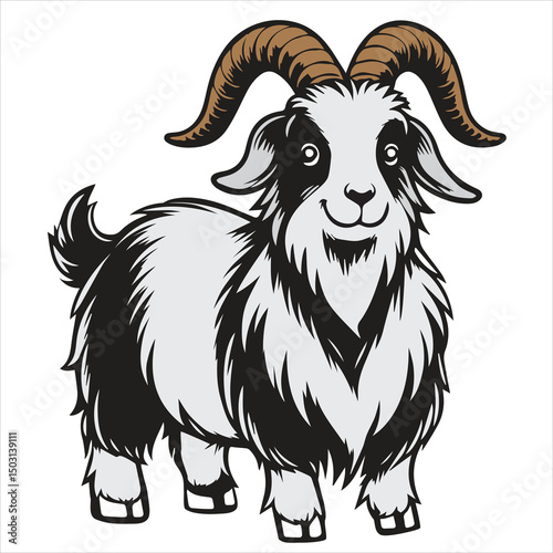 vector illustration of a goat