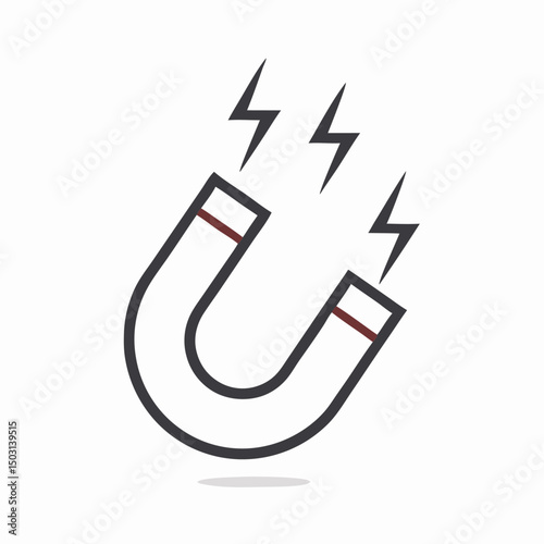 Powerful Magnet Icon: Attraction, Magnetism, Energy