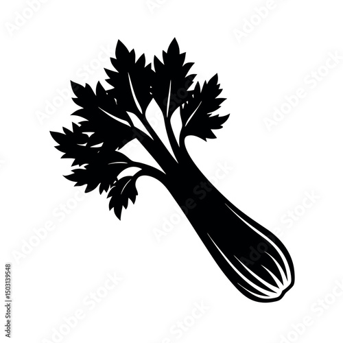 celery black white vector silhouette
