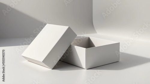 Wallpaper Mural Simple paper closed box mockup. Blank white gift container template. 3d illustration Torontodigital.ca