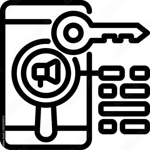 Keywords line icon