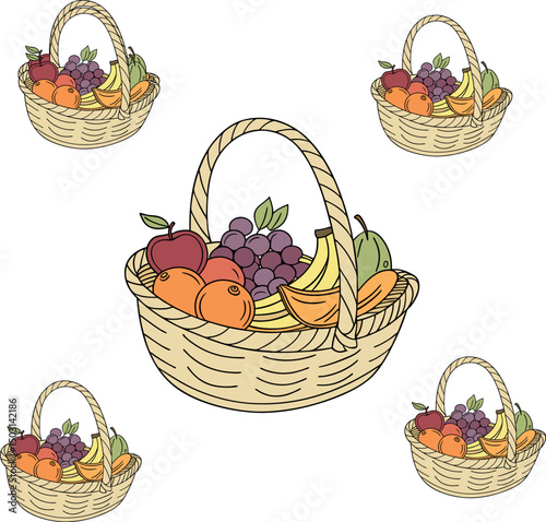 basket with fruits and berries