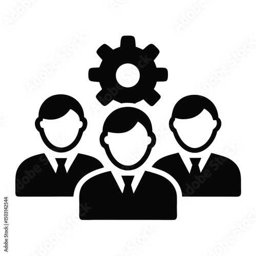 Teamwork and business process icon illustrating collaboration and operational efficiency