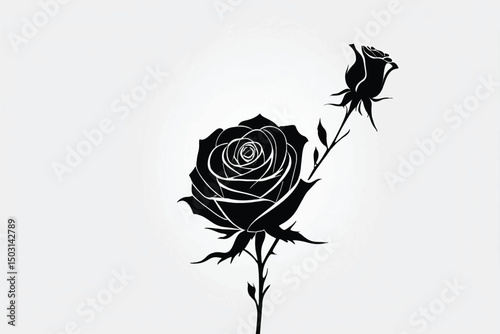 black rose isolated on white 