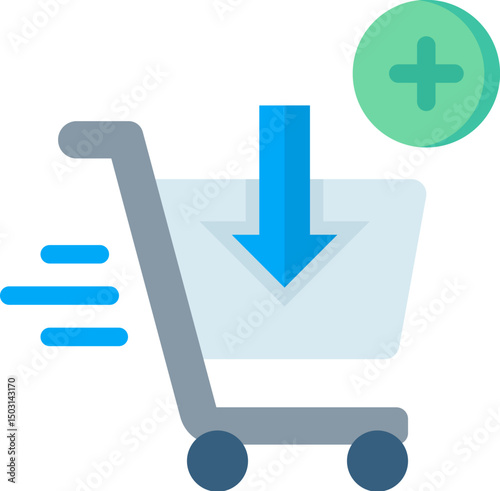 Add Product flat color icon