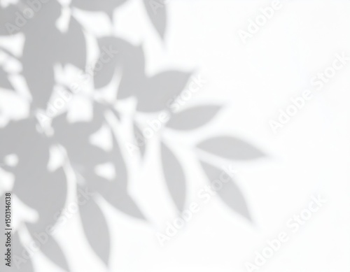 Wallpaper Mural Delicate Leaf Shadow Overlay on a Clean White Surface for Minimalist Design Torontodigital.ca
