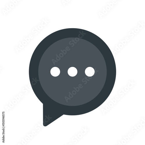 Minimalist Rounded Chat Bubble Icon Vector