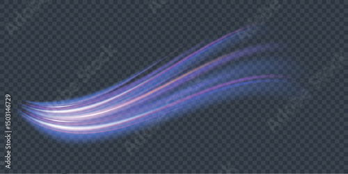 Colored shiny sparks of spiral wave. Curved bright speed line swirls. Shiny wavy path. Rotating dynamic neon circle. Magic golden swirl with highlights. Glowing swirl bokeh effect. vector png