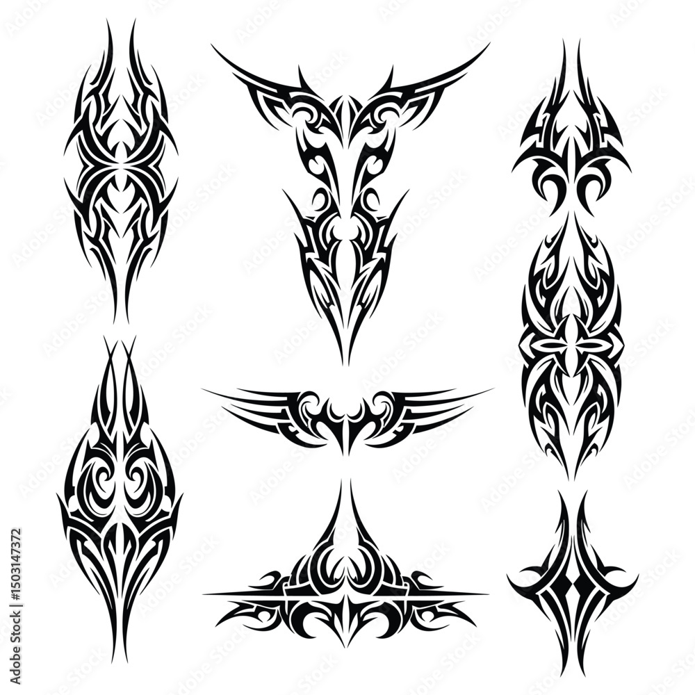 Fototapeta premium Intricate Tribal Tattoo Vector with Ethnic