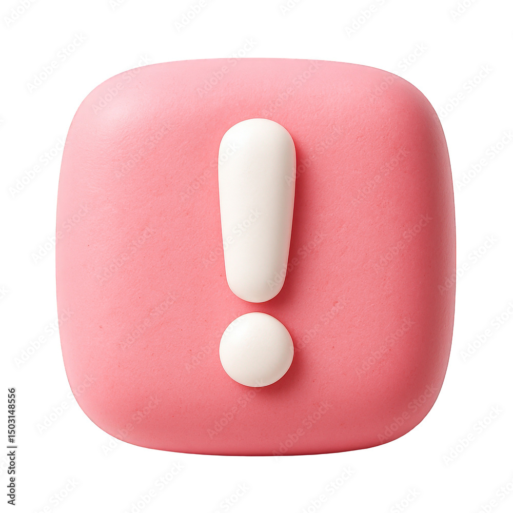 Obraz premium Pink Exclamation Mark 3D Render