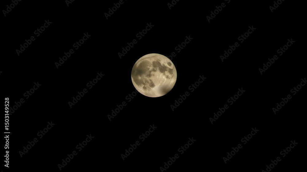 Obraz premium A breathtaking full moon illuminates the inky black night sky showcasing its craters and subtle color variations.