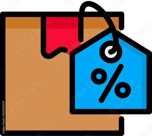Sale Tag lineal color icon