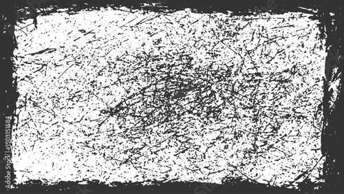 dark grunge texture with black weathered overlay pattern on transparent background vector