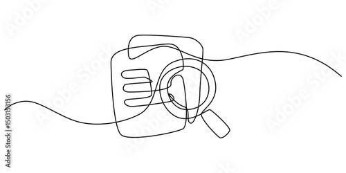 Continuous Line Drawing of Audit Icon. Hand Drawn Symbol Vector Illustration, Continuous Line Drawing of Know How Icon. Hand Drawn Symbol Vector Illustration, Searching image database continuous one.