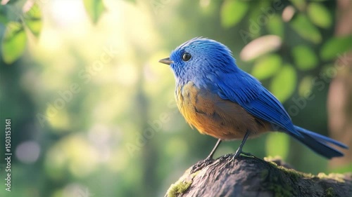 Animation video A vibrant image of a lilac-breasted roller and blue and red macaws