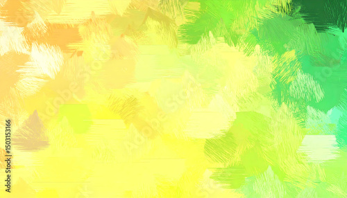 Vibrant abstract painting with soft brush strokes blending yellow, green, and orange hues, creating a warm, sunny, and artistic texture perfect for backgrounds or creative designs.

