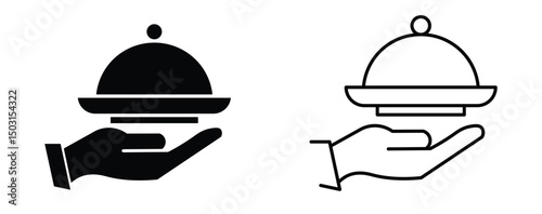 Food server vector icon on a white background vector eps10.