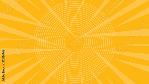 Comic book style radial background with bold strip art. Pop art backdrop with vintage halftone effect. Vibrant vector pattern ideal for retro comic themes.
Retro comic pop art radial explosion design.