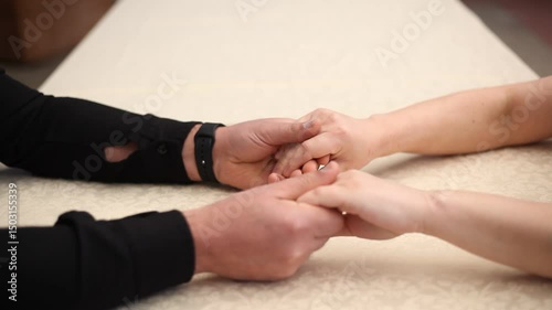couple in love meeting hands close-up tenderness