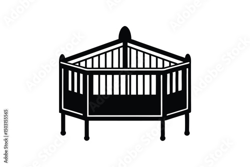 Hexagonal baby crib infant bed nursery furniture silhouette