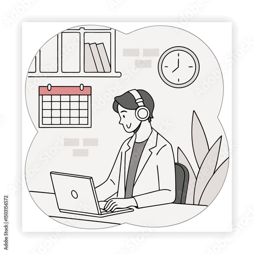 Customer Support Doodle Vector Icons business support, customer service,