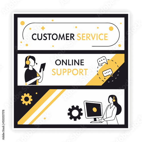 Customer Support Doodle Vector Icons business support, customer service,